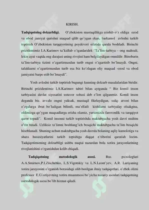 A. R Luriyaning xotiraga doir tadqiqotlari 3