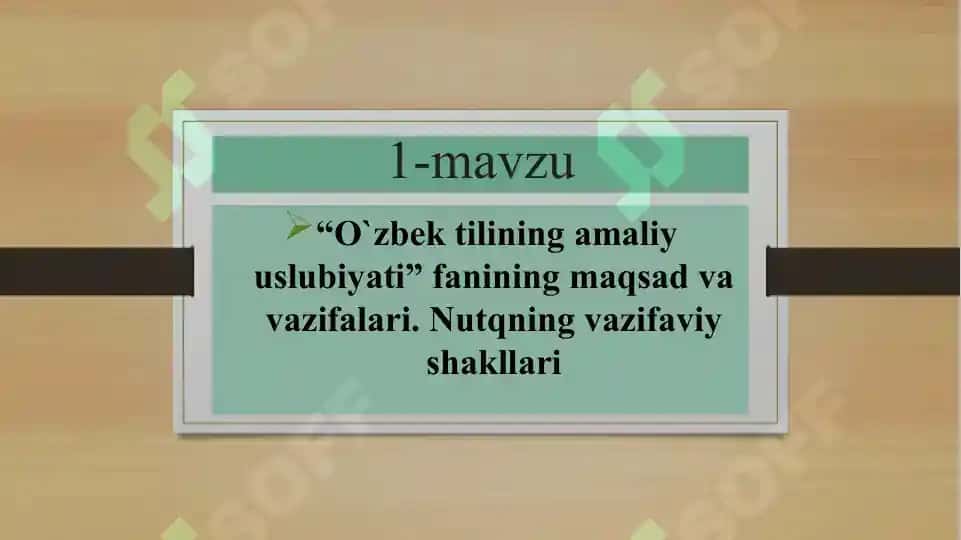 O`zbek tilining amaliy uslubiyati 2