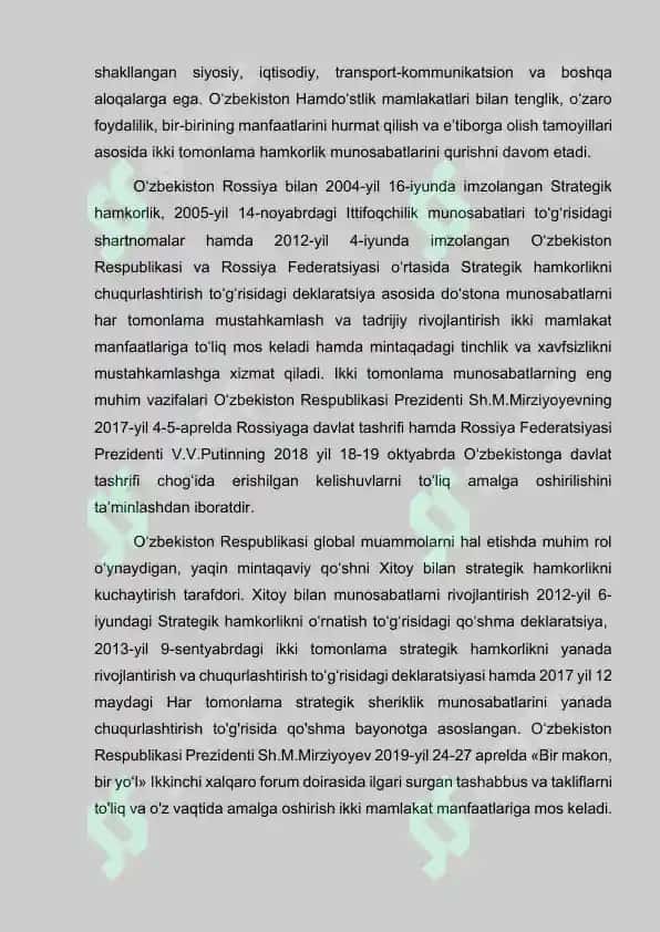 O‘ZBEKISTON RESPUBLIKASI TASHQI SIYOSATI 4