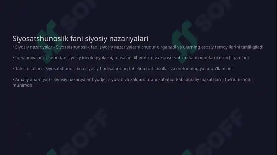 Siyosatshunoslikka kirish fanning maqsadi va vazifalari 5