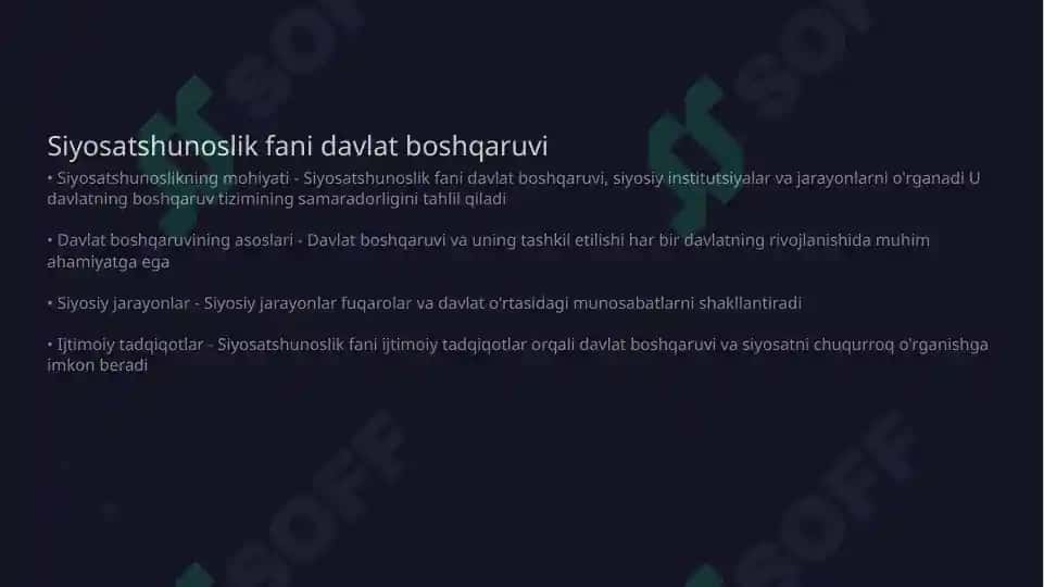 Siyosatshunoslikka kirish fanning maqsadi va vazifalari 7