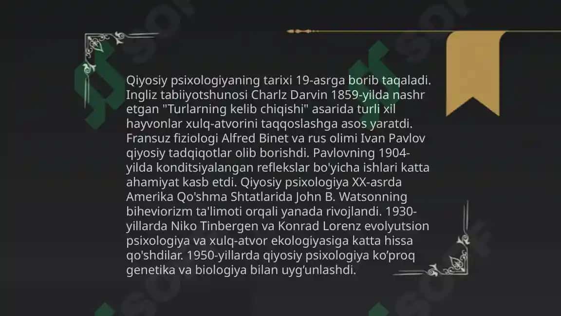 Qiyosiy psixologiyaning tarixi 3