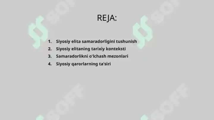 Siyosiy elita samaradorligi: oʻzgarishi va mezonlari 2