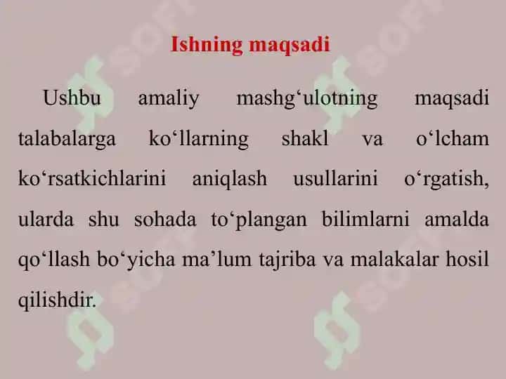 Ko’llarning marfometrik ko’rsatkichlarini aniqlash 2
