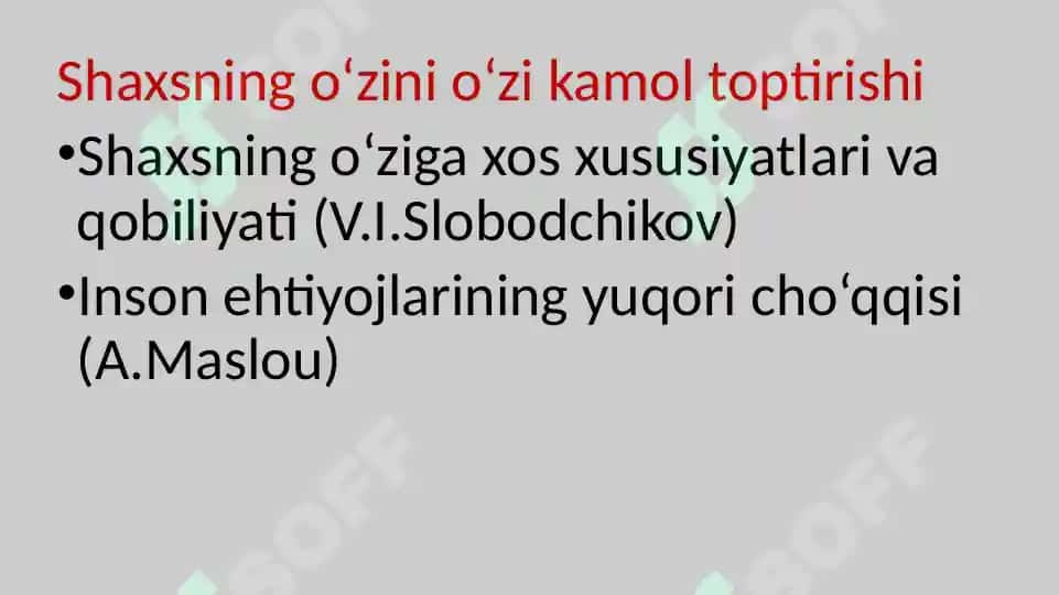 Shaxsni o’zini o’zi kamol toptirishi 4