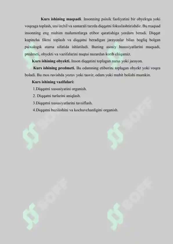 Diqqat xususiyatlari 4