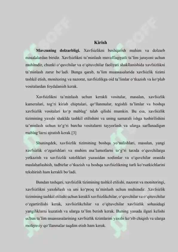 Nodavlat ta’lim muassasalarida xavfsizlikni boshqarish va nazorat tizimini ishlab chiqish 2