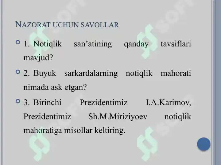 Notiqlik san’atida mavzu tanlash, maqsadni belgilash, ma’ruza matnlarini tayyorlash 2