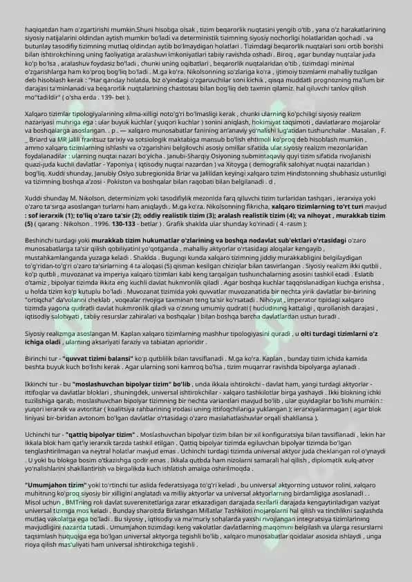 Xalqaro tizimlarning turlari va tuzilmalari 2