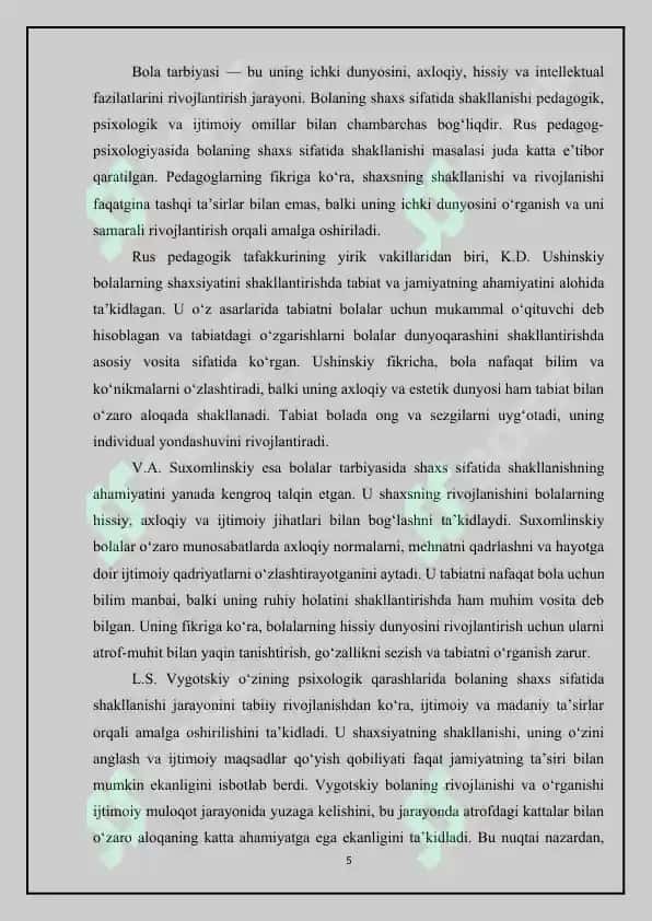 RUS PEDAGOG-PSIXOLOGLARINING PEDAGOGIK QARASHLARIDA TABIAT VA BOLA SHAXSI 5