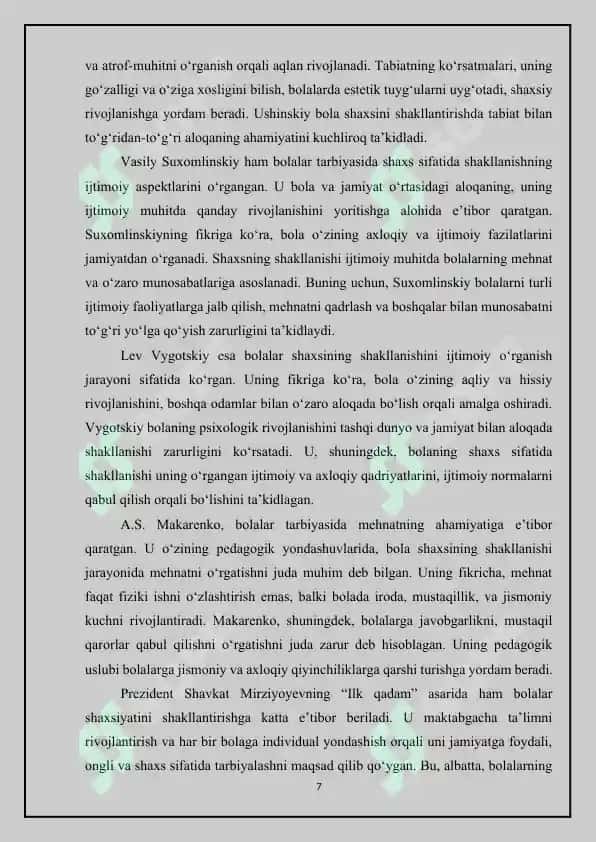RUS PEDAGOG-PSIXOLOGLARINING PEDAGOGIK QARASHLARIDA TABIAT VA BOLA SHAXSI 7