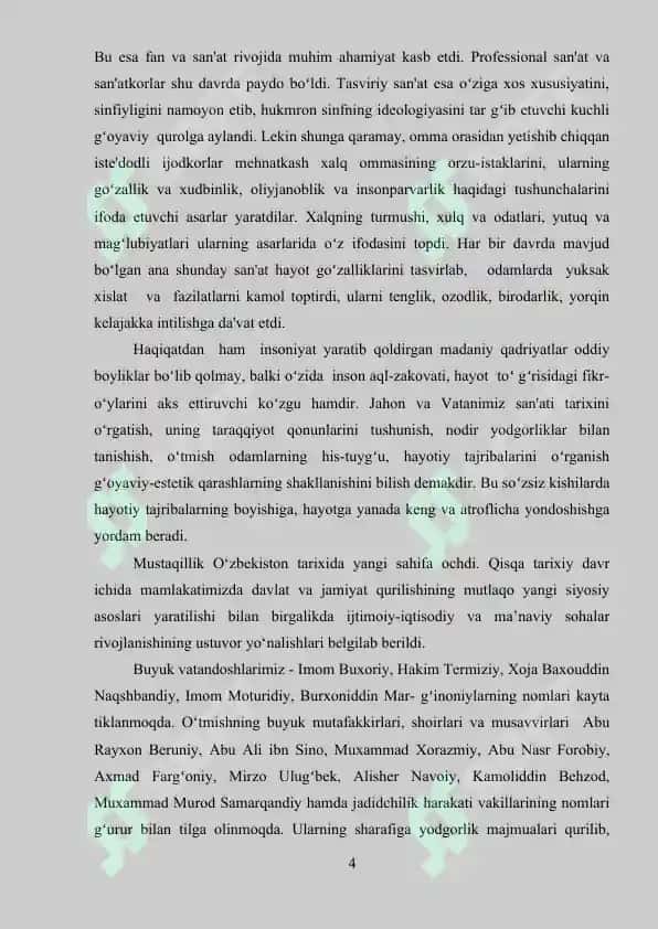 Mustaqillik davrida O’zbekiston haykaltaroshlik sa’nati 4