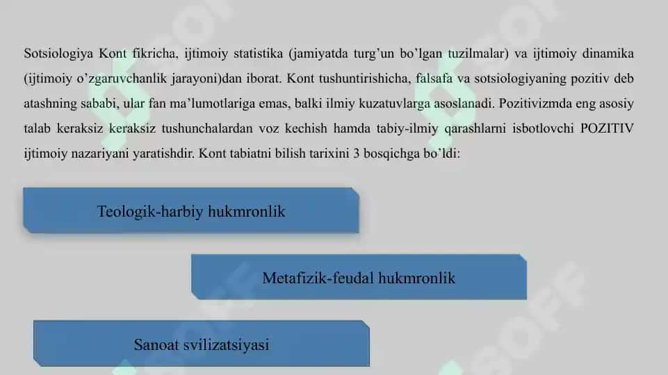Sotsiologiya fan taraqqiyotining asosiy bosqichlari 4