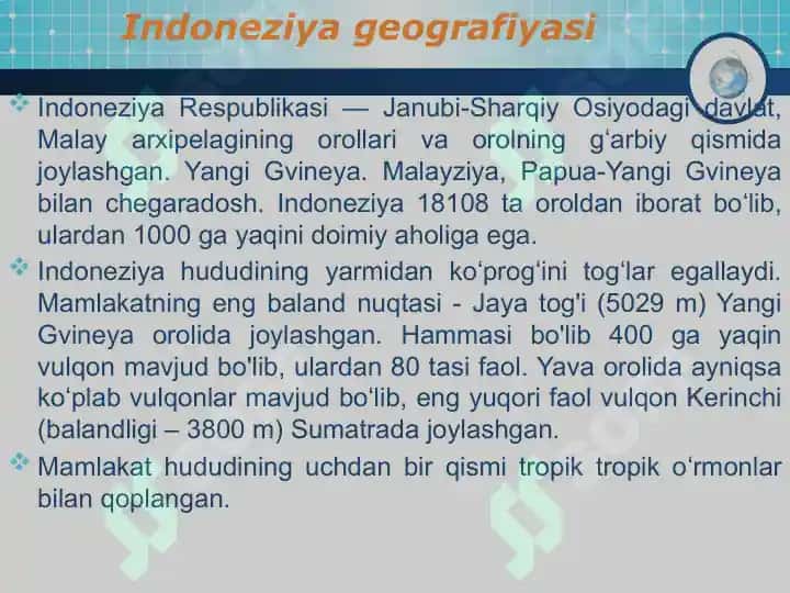 Indoneziya mintaqaviy hududi haqida ma’lumot 7