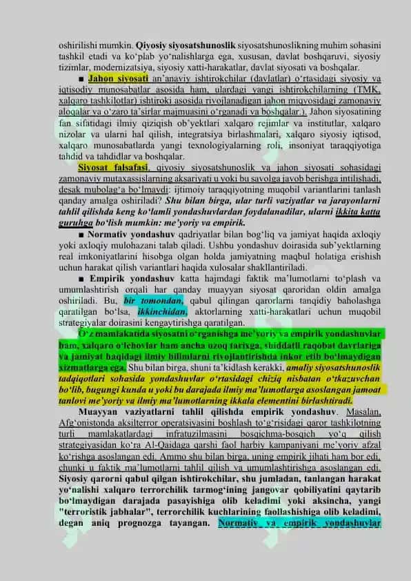 Siyosiy Voqea-Hodisa va Jarayonlarga oid Muayyan Bir Muammoni Shakllantirish va O‘rganishning Amaliy Masalalari 3