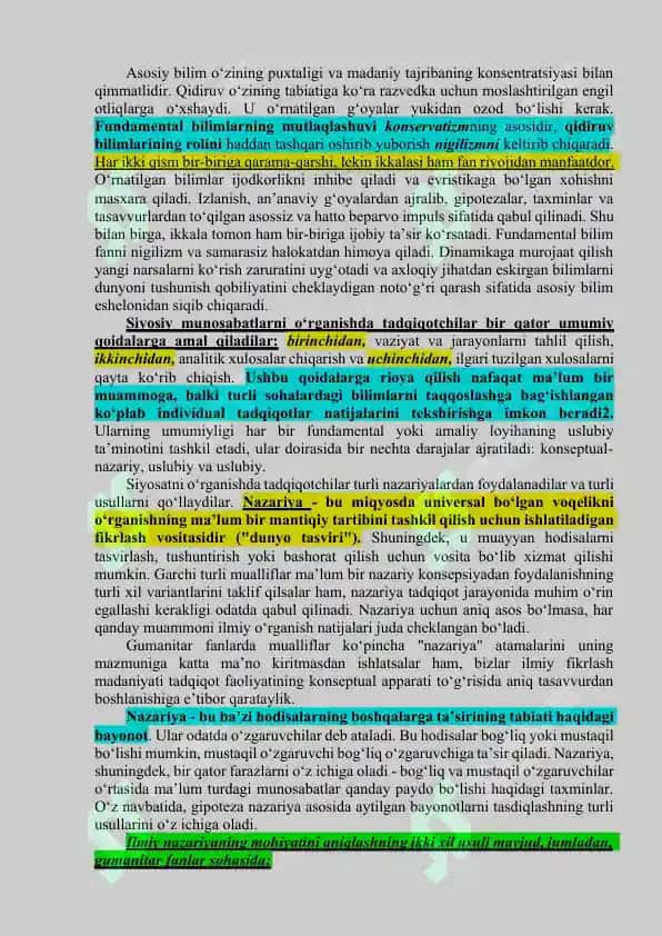 Siyosiy Voqea-Hodisa va Jarayonlarga oid Muayyan Bir Muammoni Shakllantirish va O‘rganishning Amaliy Masalalari 6