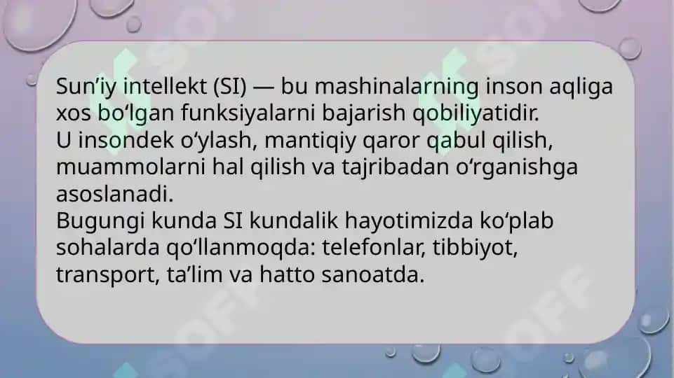 Sun’iy intellekt kelib chiqishi va turlari 2