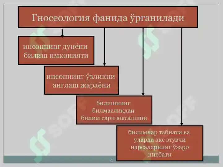 Билиш назарияси асосий муаммолари ва йўналишлари. 4