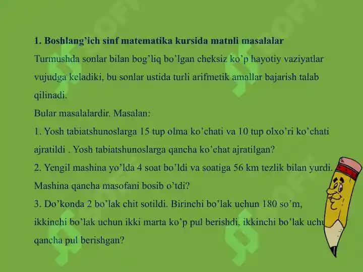Masala yechishga o'rgatish bosqichlari va uning mantiqiy asosi 4