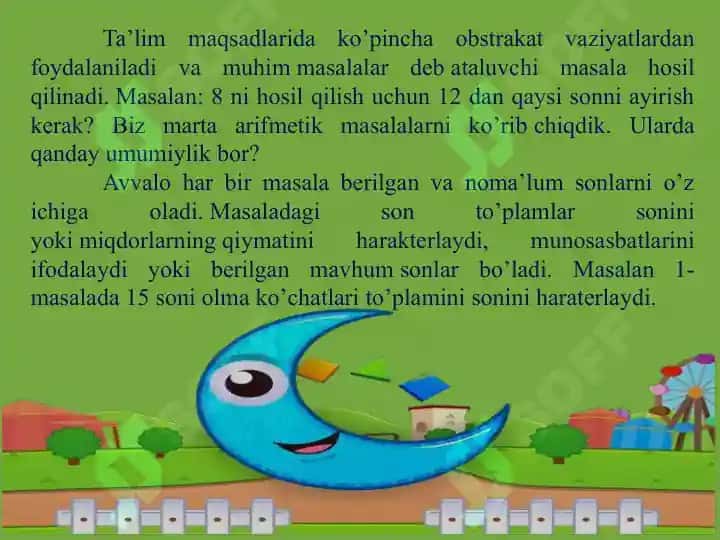 Masala yechishga o'rgatish bosqichlari va uning mantiqiy asosi 5