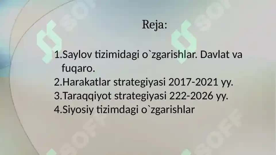 O`ZBEKISTONDA SIYOSIY TIZIMDAGI O`ZGARISHLAR 2