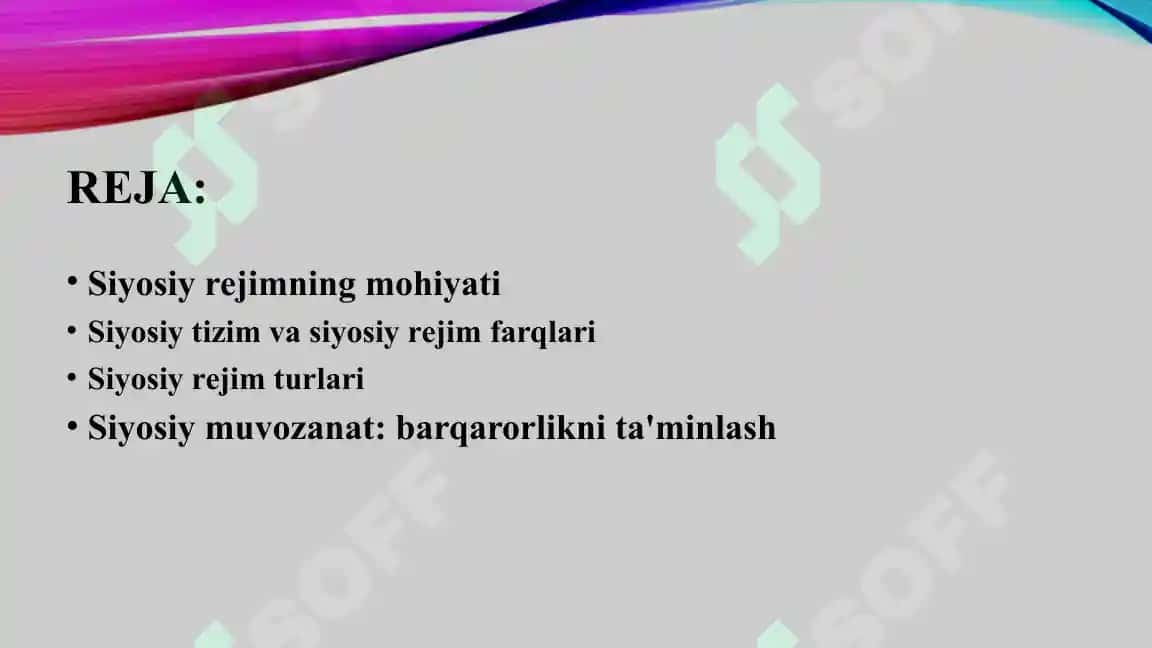 Siyosiy rejim va uning asosiy turlari 2