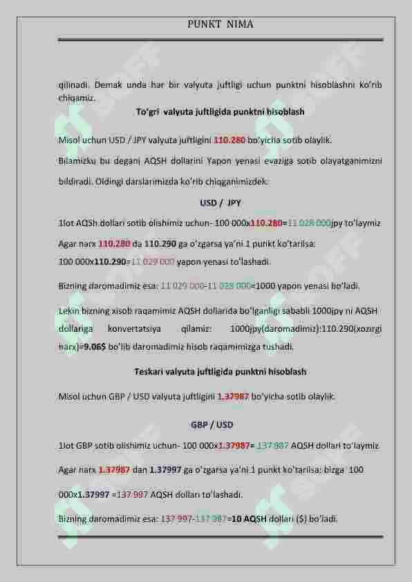 Punkt nima? 5-dars.Forex. 2