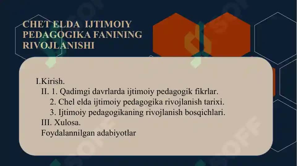 CHET ELDA  IJTIMOIY PEDAGOGIKA FANINING RIVOJLANISHI 2