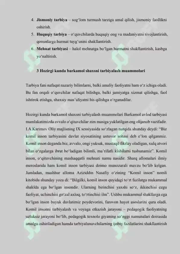 Tarbiya fani orqali o‘quvchilarda faol fuqarolik pozitsiyasini shakllantirish 5