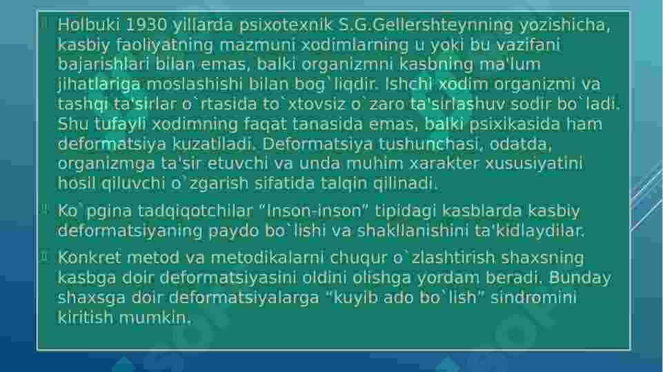 PSIXOLOG-KONSULTANTNING SHAXS XUSUSIYALARI VA KASBIY DEFORMATSIYASI 5
