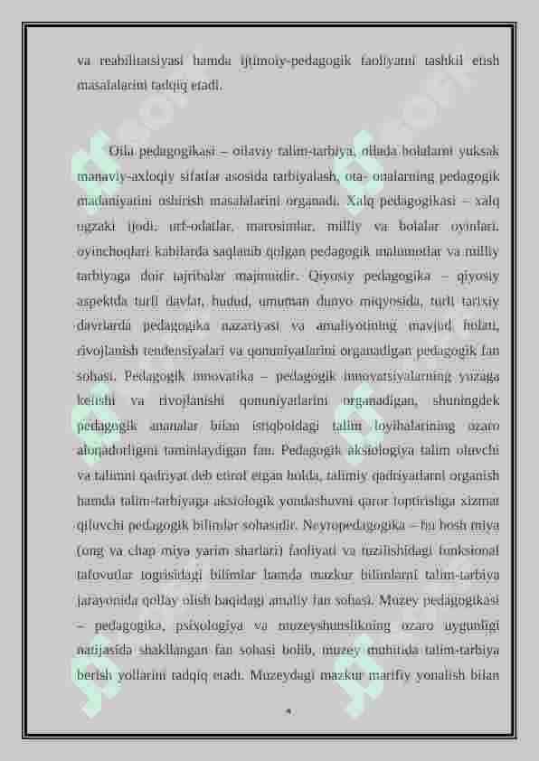 PEDAGOGIKANING IJTIMOIY FAN SIFATIDA JAMIYAT TARAQQIYOTIDAGI O’RNI 4