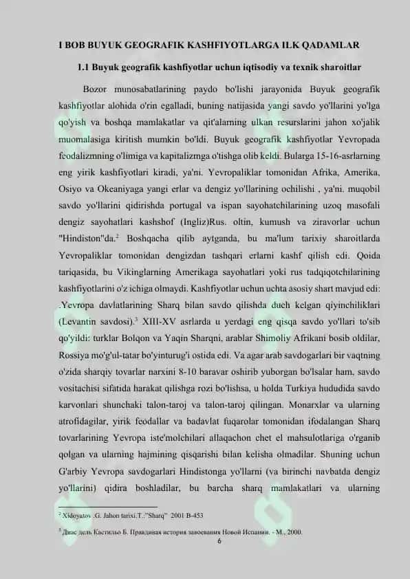 BUYUK GEOGRAFIK KASHFIYOTLAR VA UNING JAHON TARIXIDA TUTGAN O’RNI 6