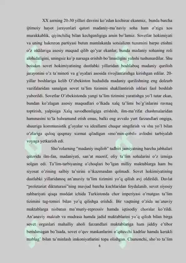 O'ZBEKISTONDA SOVET DAVRIDA OLIY TA’LIM TIZIMI 6