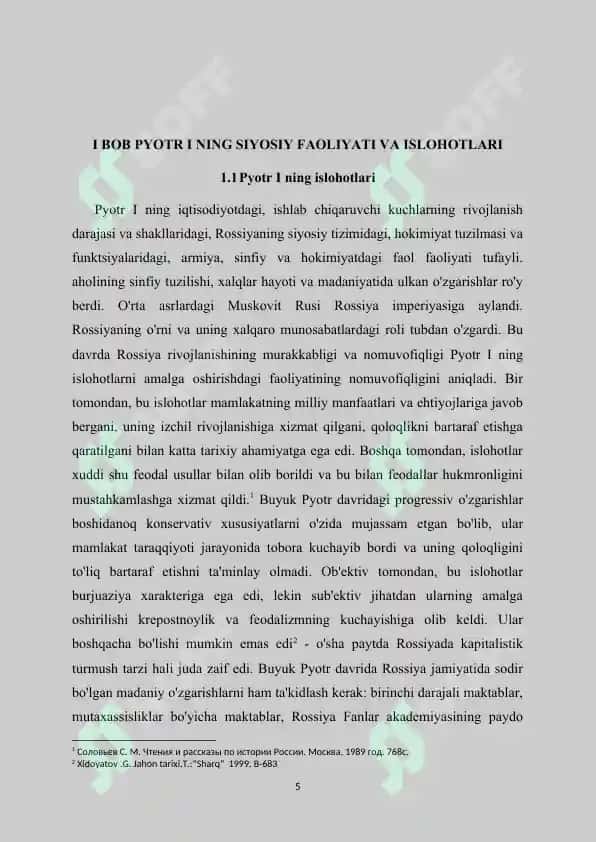 BUYUK PYOTR I harbiy yurishlari va Rossiya tarixida tutgan o’rni 5