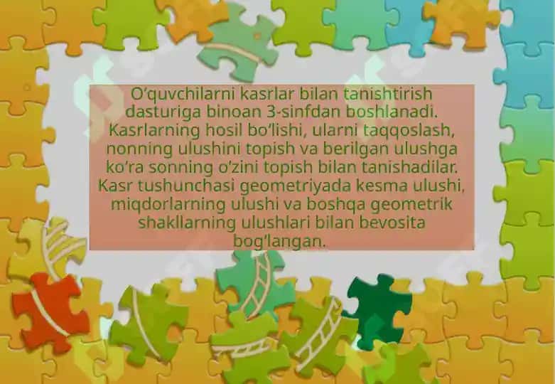 Ulush va kasrlarga doir misol va masalalar yechish 2