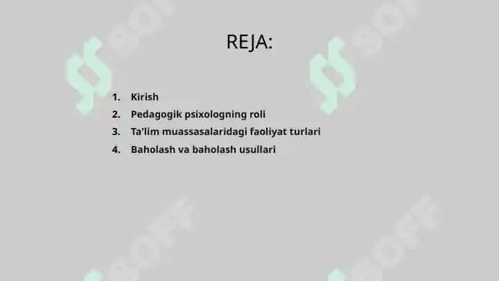 Pedagogik psixologning asosiy faoliyat turlarini tashkillashtirish 2