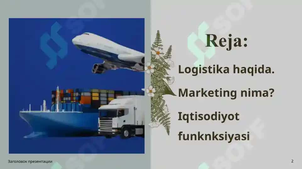 Logistika va marketing 2
