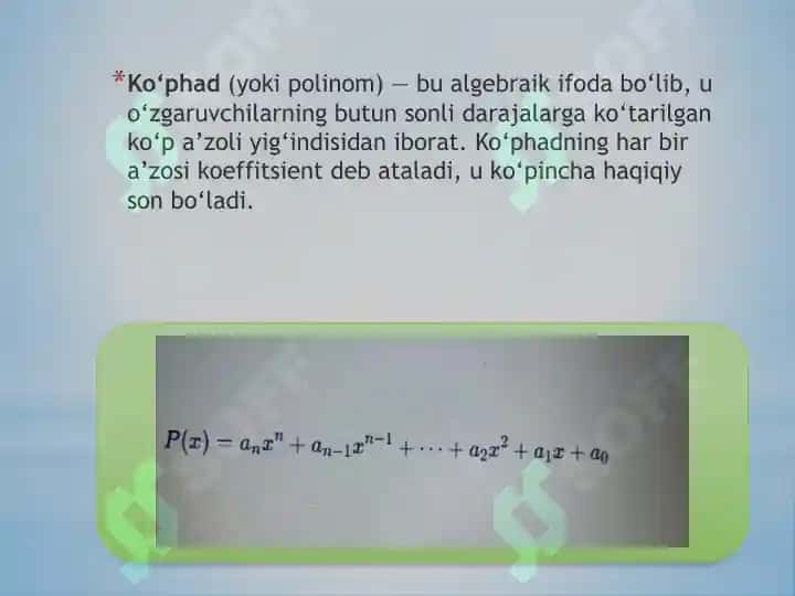 Ko‘phadlar 3