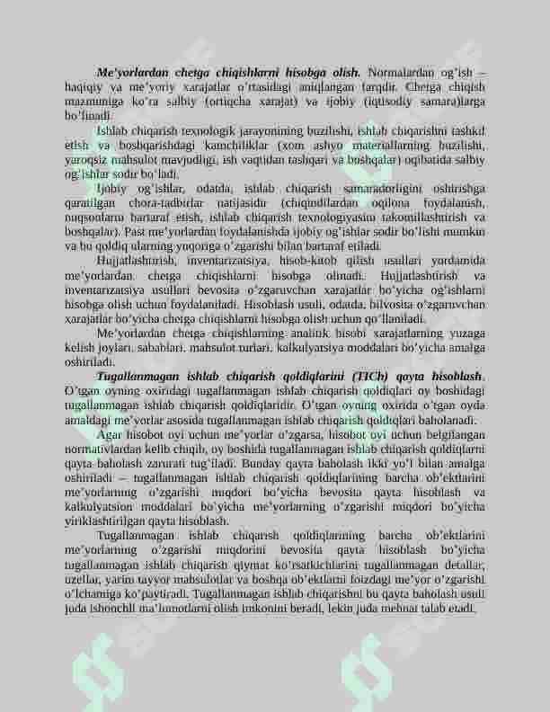 Mahsulot tannarxini hisoblash usullari 8