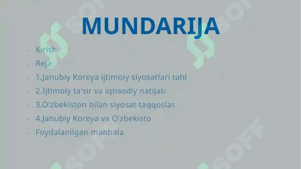 Janubiy Koreyada olib borilayotgan ijtimoiy siyosat 2
