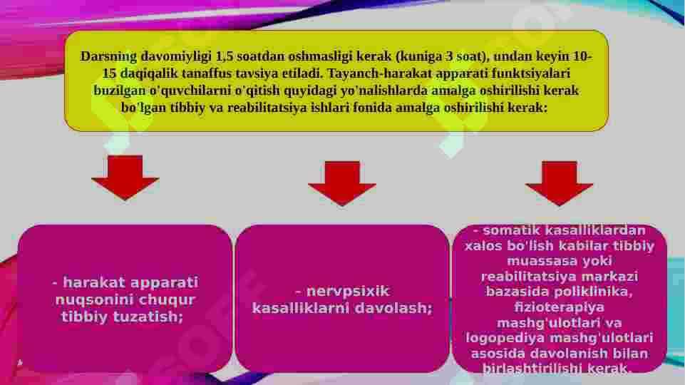 Tayanch-harakat apparati funksiyalari buzilgan bolalar bilan tuzatuvchi ishlarning mazmuni va metodikasi 5