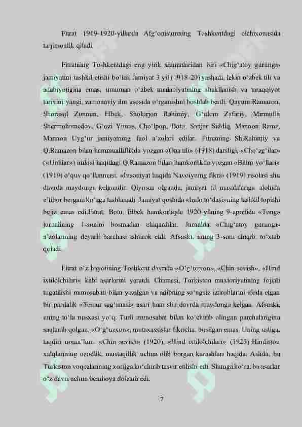 ABDURAUF FITRATNING «ABDULFAYZXON» ASARI- BIRINCHI O`ZBEK TRAGEDIYASI. 7