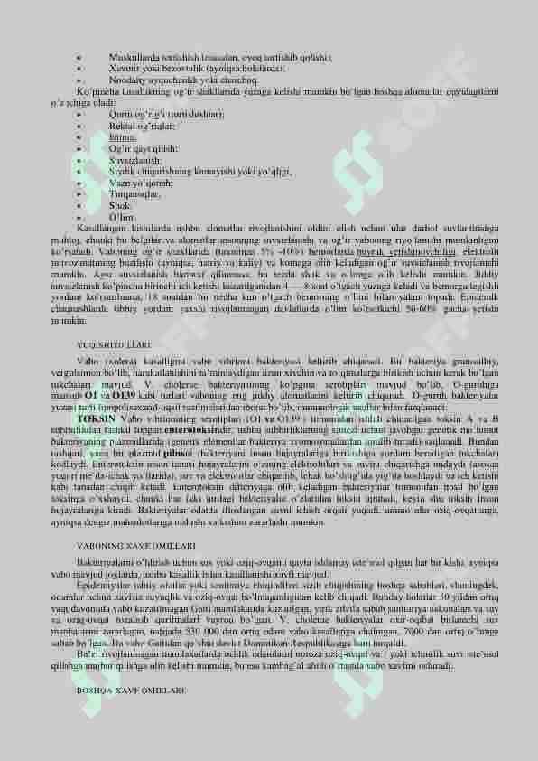 Patogen o'ta xavfli bakteriyalar. Kuydurgi, vabo qozgatuvchilari 5