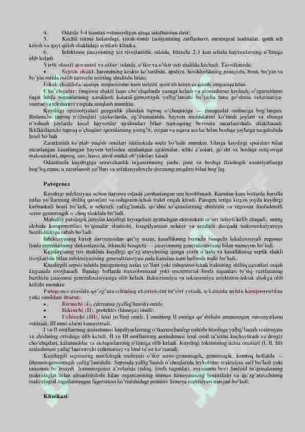 Patogen o'ta xavfli bakteriyalar. Kuydurgi, vabo qozgatuvchilari 8