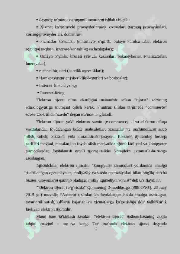 Elektron tijoratda korxonalarning biznes-modellari 7