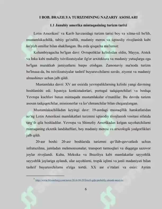 BRAZILIYA DAVLATI TURIZMNING OʻZIGA XOSLIGI 6