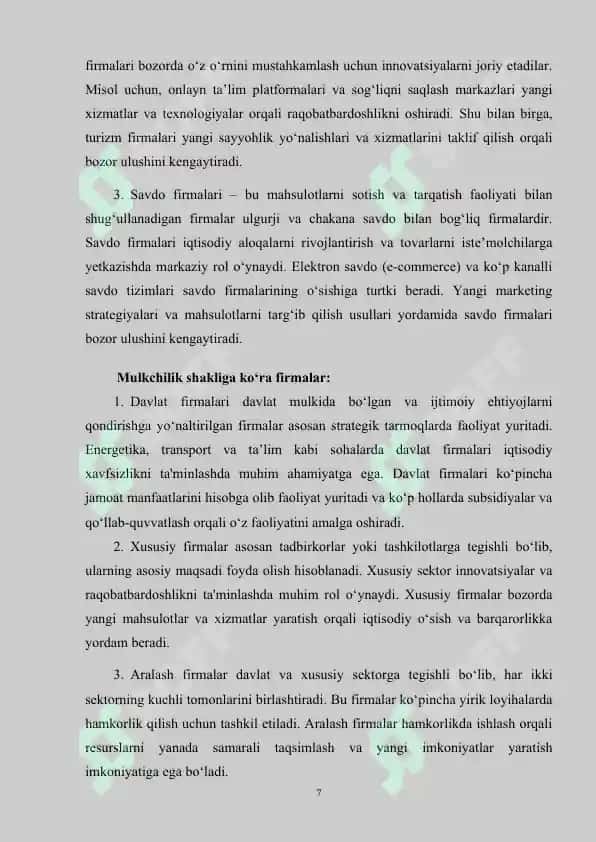 Global moliyaviy inqiroz sharoitida raqobatlashuvchi firmaning foydasi va daromadlari 7