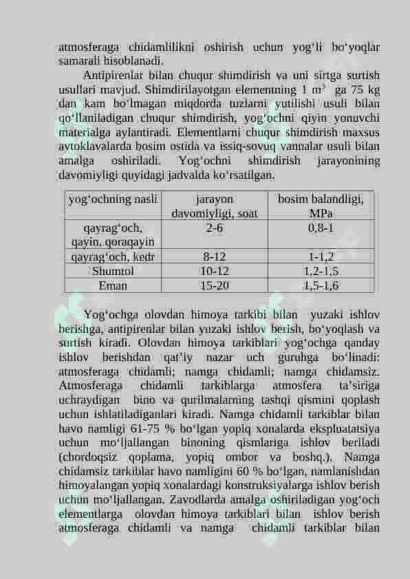 Yog‘och konstruksiyalarning olovga bardoshlilik chegarasini oshirish va ularni olovdan himoyalash usullari. 3
