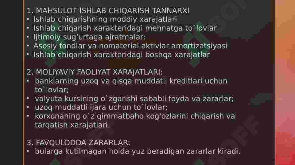 Ishlab chiqarish xarajatlari va ularni kamaytirish yo’llari 4