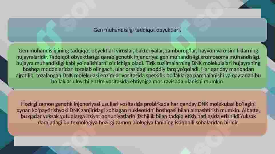 GENETIK SELEKSION TADQIQOTLARDA GEN MUHANDISLIGI USULIDA TADQIQOTLAR OLIB BORISHSELEKSIYANING ASOSIY USULLARI BO’LGAN DURAGAYLASH, EKSPERIMENTAL MUTAGENEZ, GEN MUHANDISLIGI USULLARINI QIYOSIY TAHLIL. 5